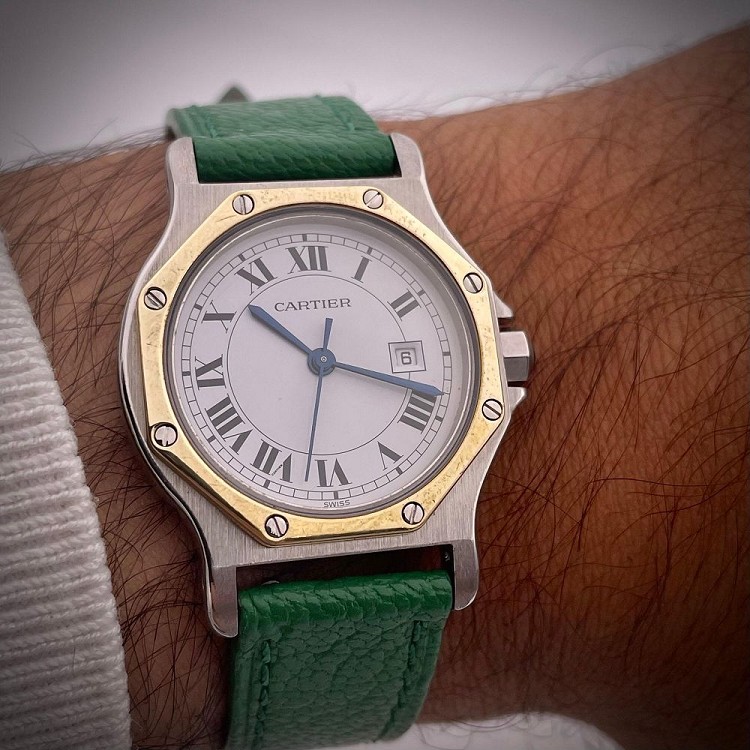 CARTIER vintage SANTOS OCTOGONAL steel and gold AUTO