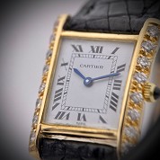 cartier vintage tank 18ct gold diamonds mechanical with gold gasp 1