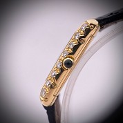 cartier vintage tank 18ct gold diamonds mechanical with gold gasp 6