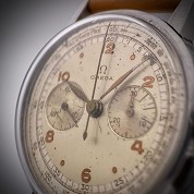 omega vintage 1946 handwind chronograph steel cal lemania 2310 early version ref 2278 2 3