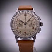 omega vintage 1946 handwind chronograph steel cal lemania 2310 early version ref 2278 2 4