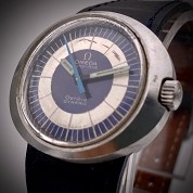 omega vintage 1970 dynamic lady blue and silver dial 4