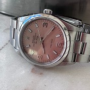 rolex modern 1996 airking 34mm salmon pink dial ref 14000 serial t nude 2