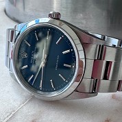 rolex modern 2000 airking 34mm blue dial ref 14000 serial p nude 2