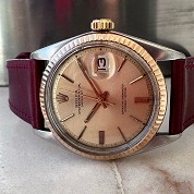 rolex vintage 1965 datejust dj 36mm gorgeous pink gold bezel ref 1601 2