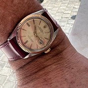 rolex vintage 1965 datejust dj 36mm gorgeous pink gold bezel ref 1601 4