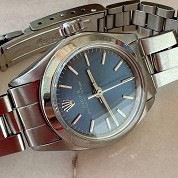 rolex vintage 1972 oyster perpetual o p blue dial ref 6718 lady 28mm 2