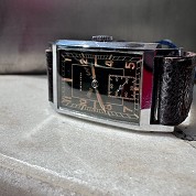 zenith vintage nos 1930s rectangular steel with gorgeous black patina 4